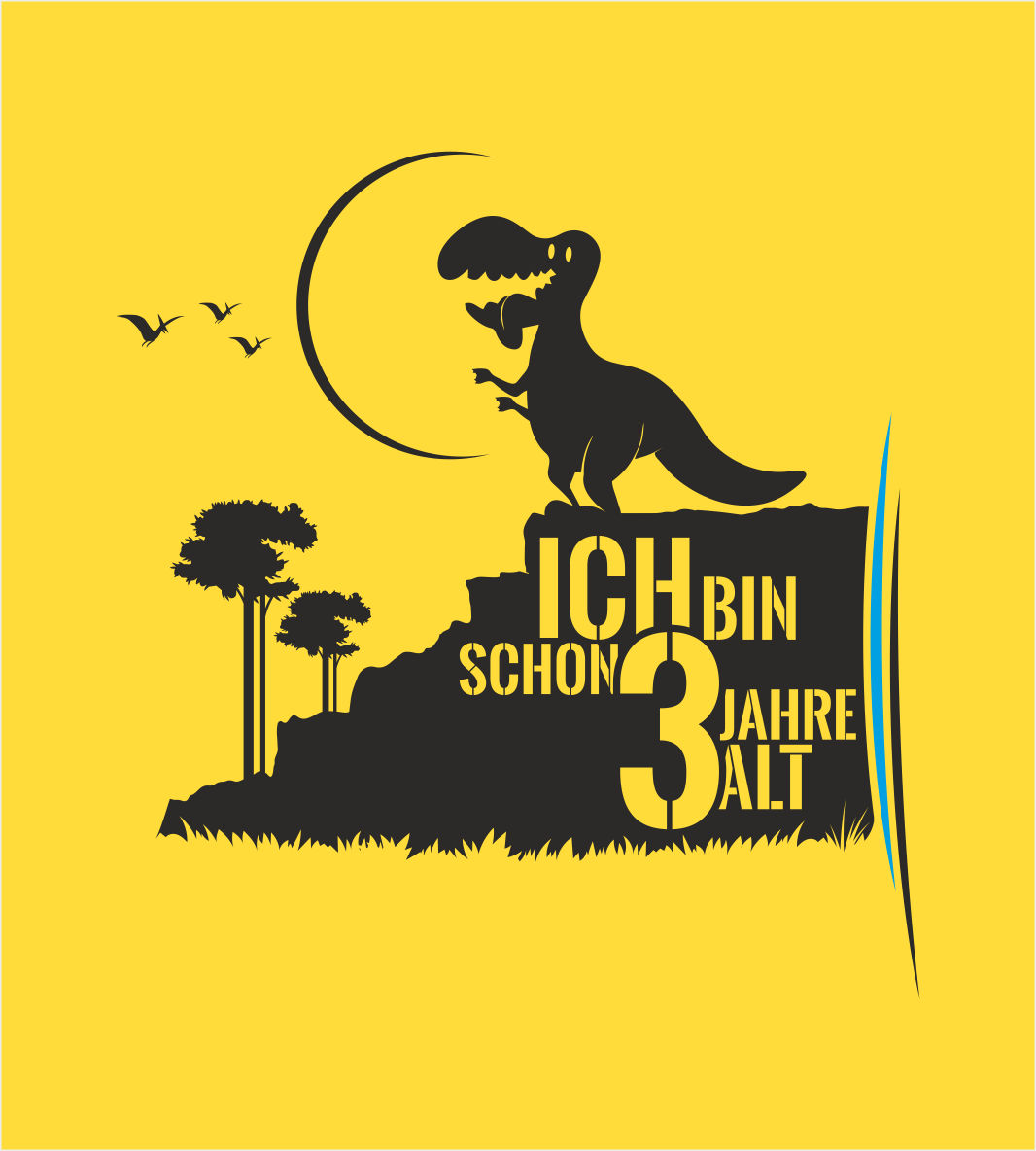 Dino Shirt 3 Jahre Gelb Zoom