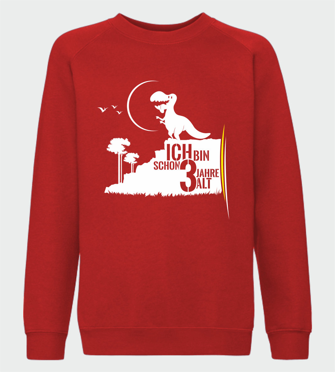 Dino Sweatshirt 3 Jahre Rot