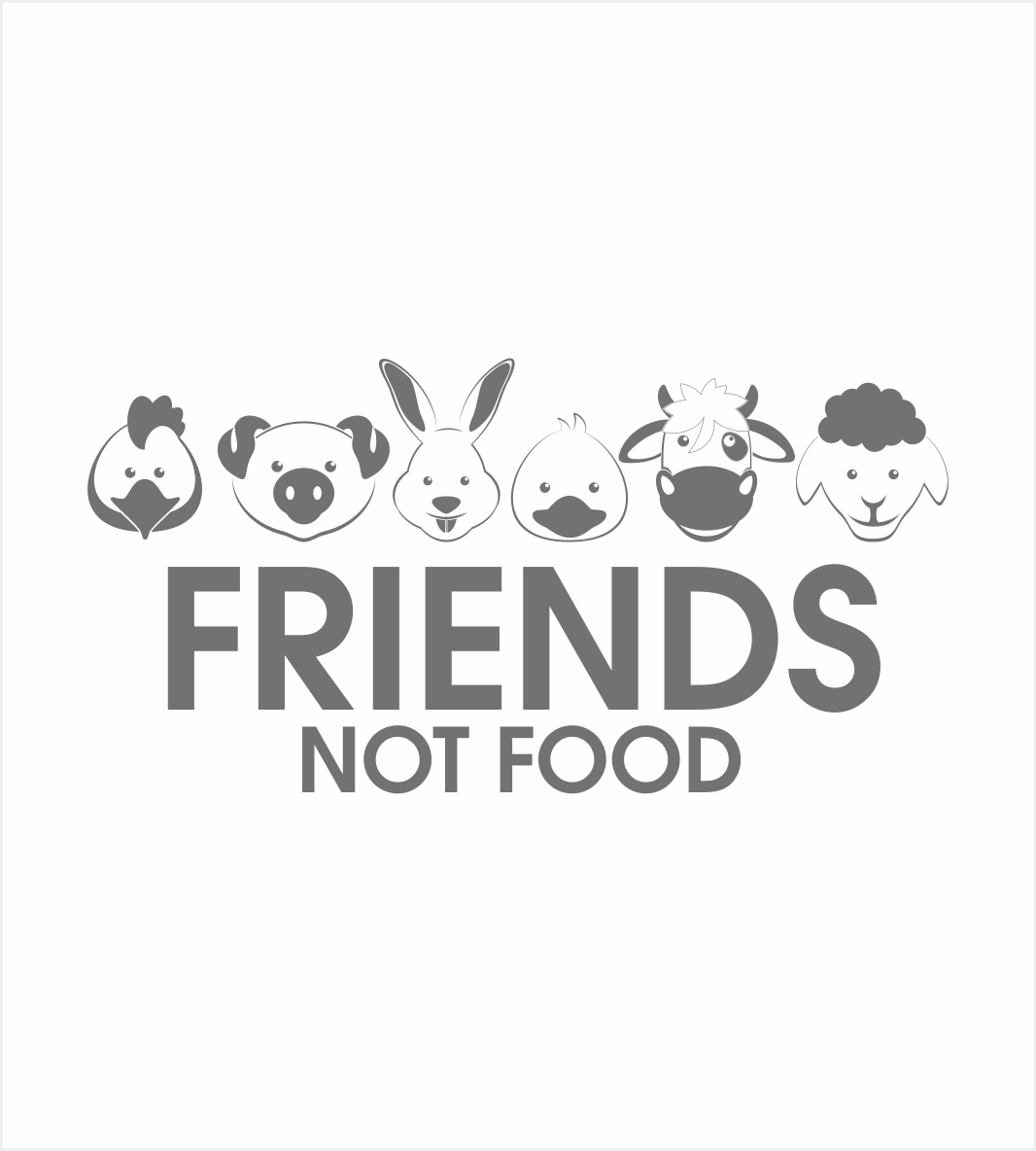 Vegan Shirt Weiß Aufdruck Grau Zoom