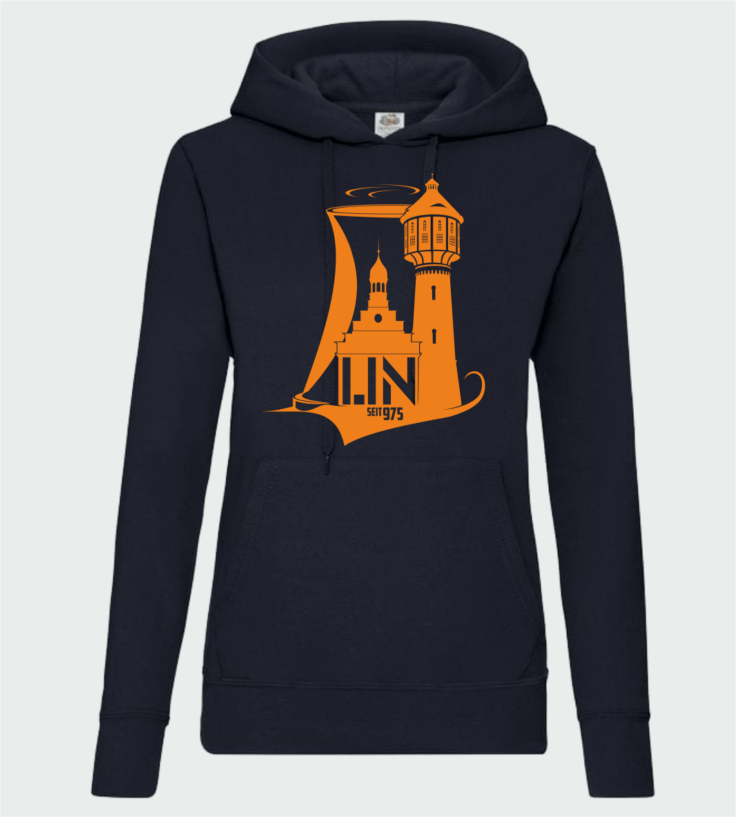 Lingener3 Navy Lady Hoodie Orange
